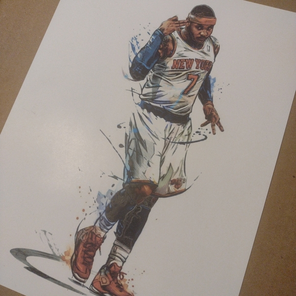 BRAND NEW!💯 CARMELO ANTHONY KNICKS GLOSSY 8.5x11 BASKETBALL COLOR ART POSTER!🤩 - Picture 2 of 6